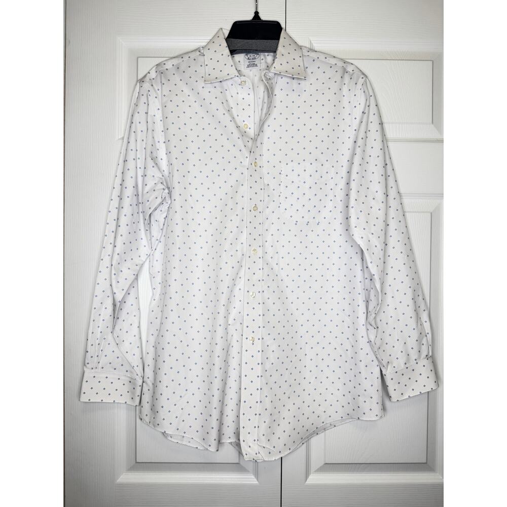 Brooks Brothers Men's Blue/White Regent Fit Dress Shirt Size 16/34 L 100% Cotton